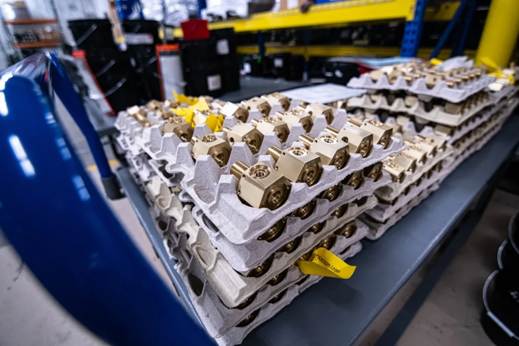 Oxygen aerospace valves on cart